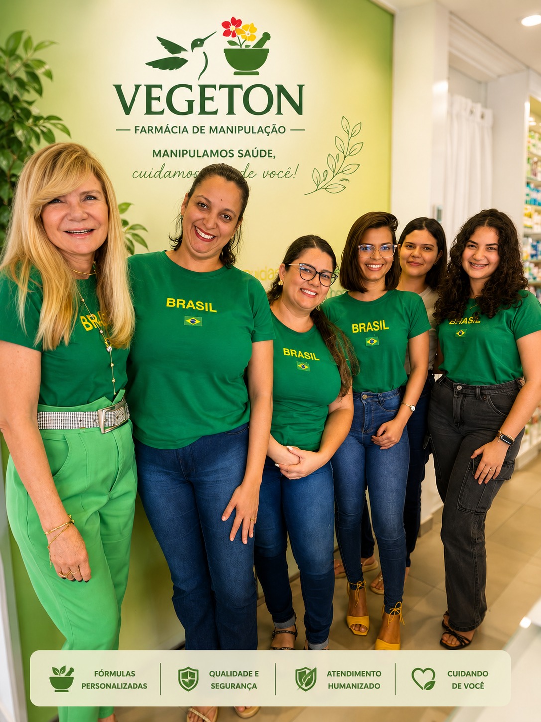 Equipe da Vegeton Farmácia de Manipulação